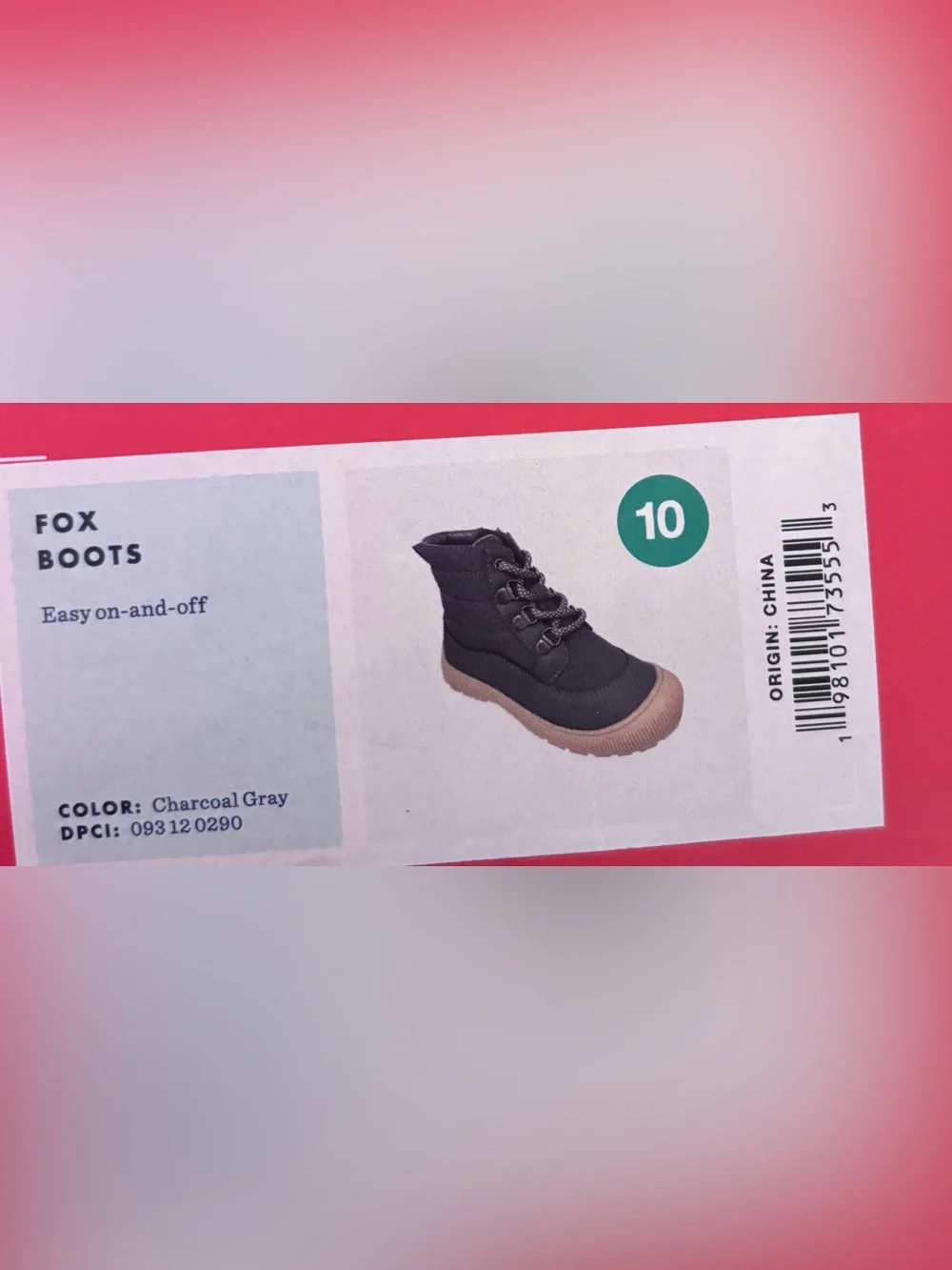 NWT Cat & Jack Fox gray boots size 10